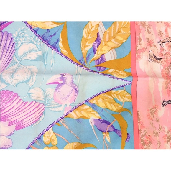 Hermes Pink and Multicolor Silk Scarf - Picture 14 of 16